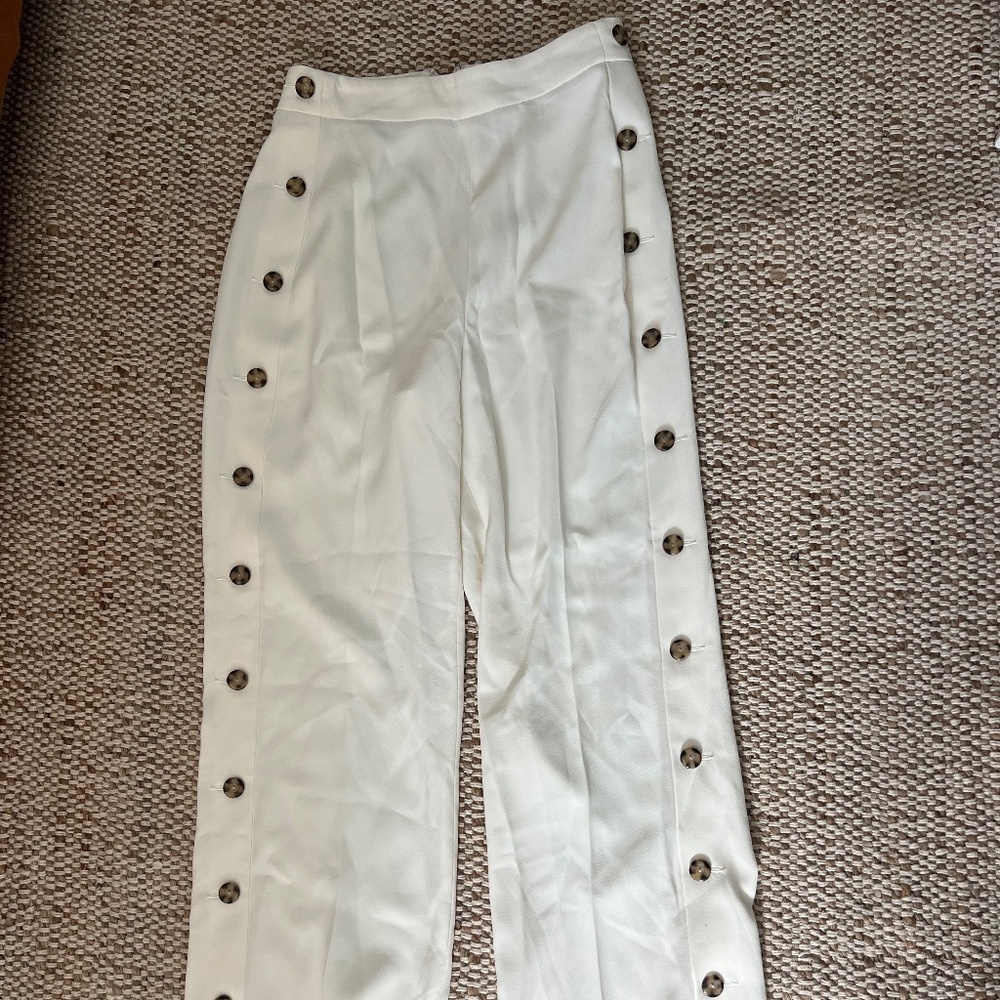 Express Wide Leg Editor Pant, OR with button detailing
